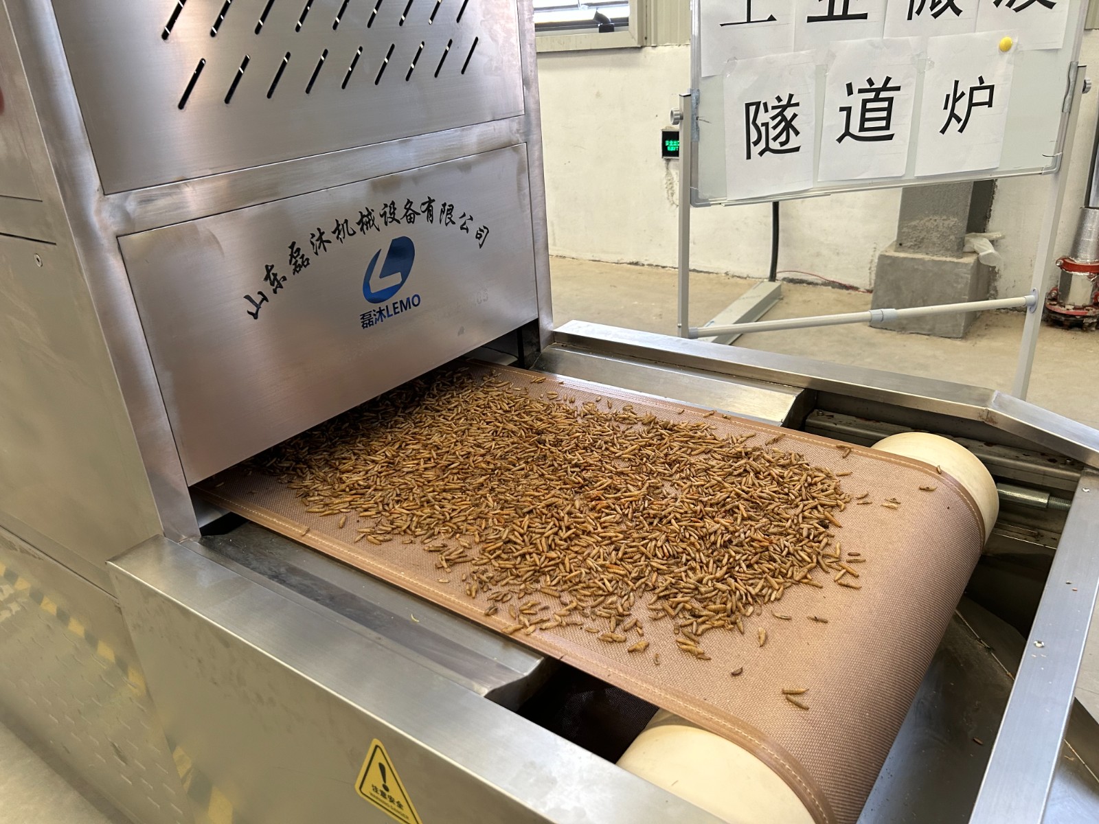 黑水虻微波烘干隧道爐活蟲微波膨化機