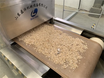 Drying of shrimp skin and shrimp using microwave equipment
